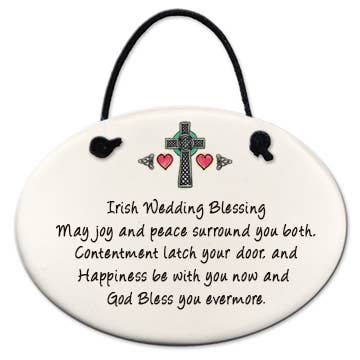 Celtic Cross Ornament: "Irish Wedding Blessing"