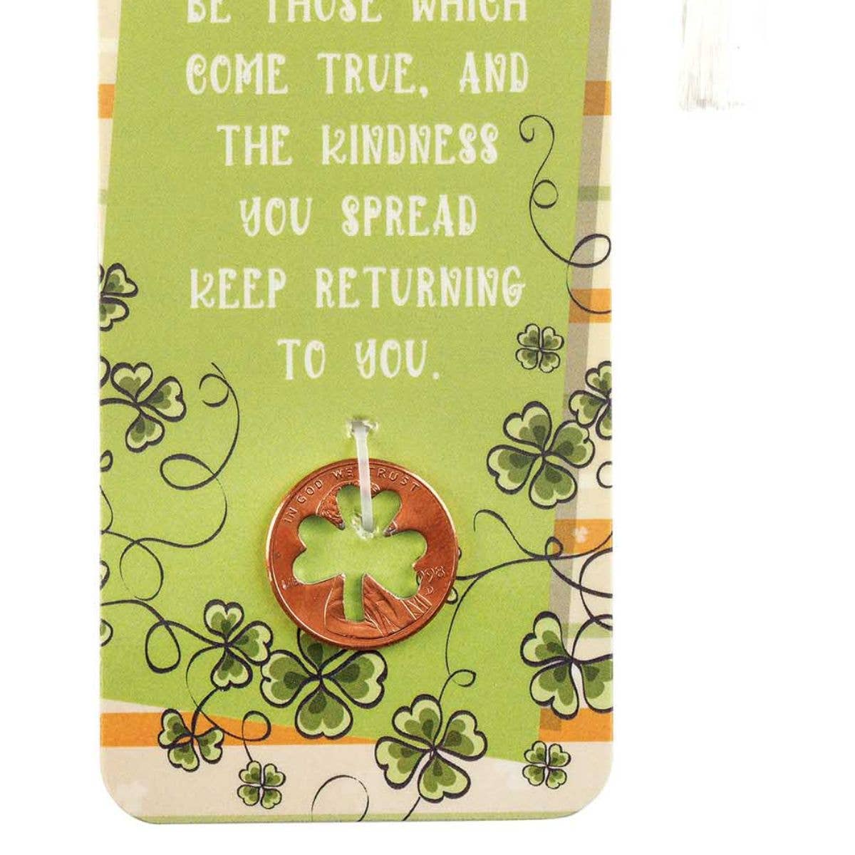 IRISH BLESSING SHAMROCK COIN BOOKMARK