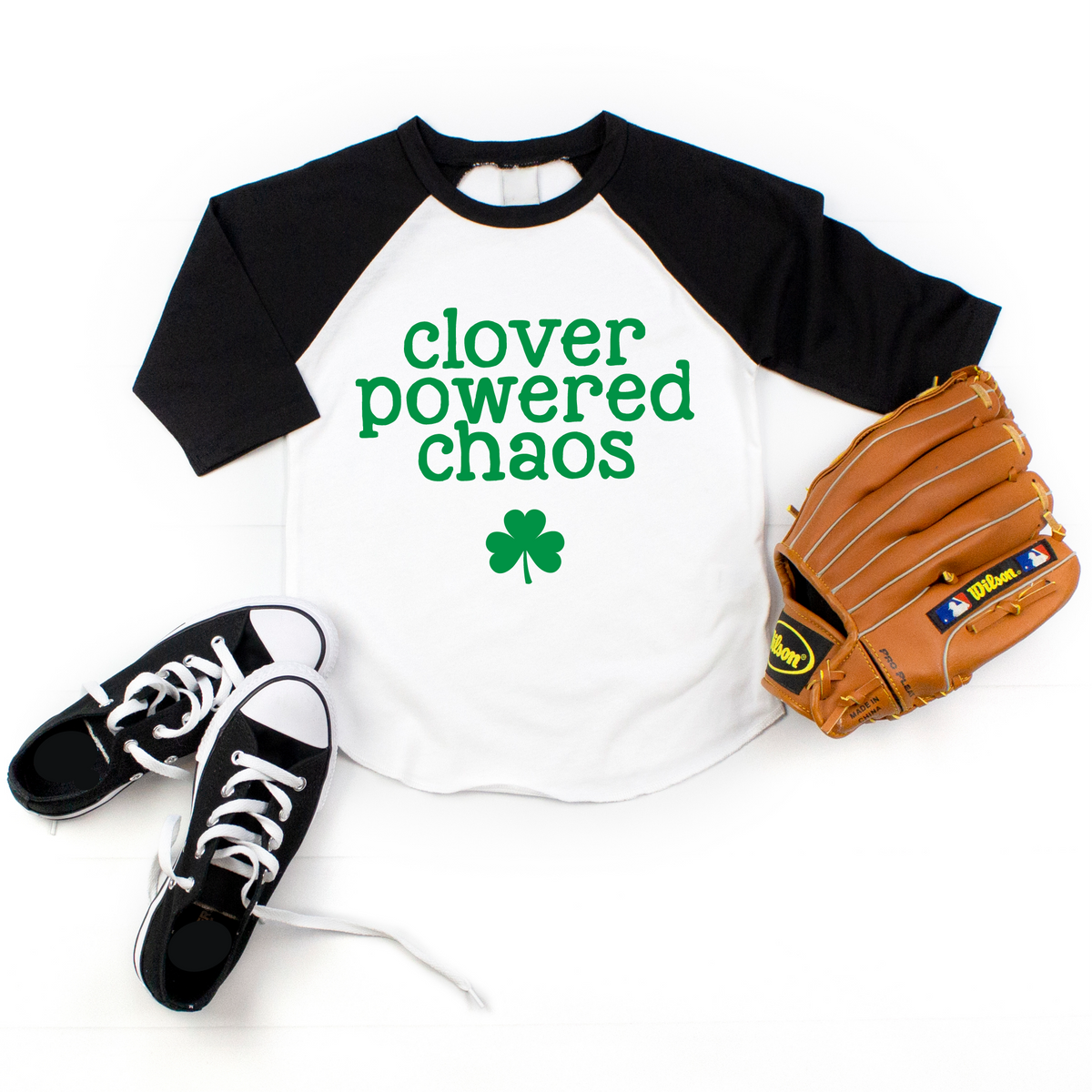 Clover Powered Chaos Kids Raglan