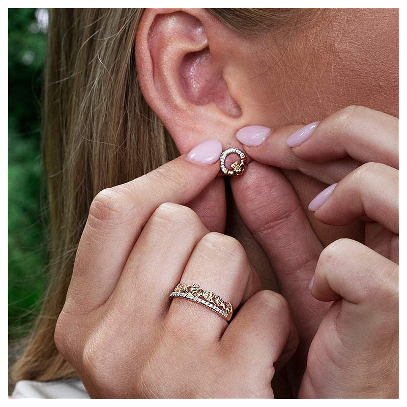 14kt Gold Lab Diamond Claddagh Ring