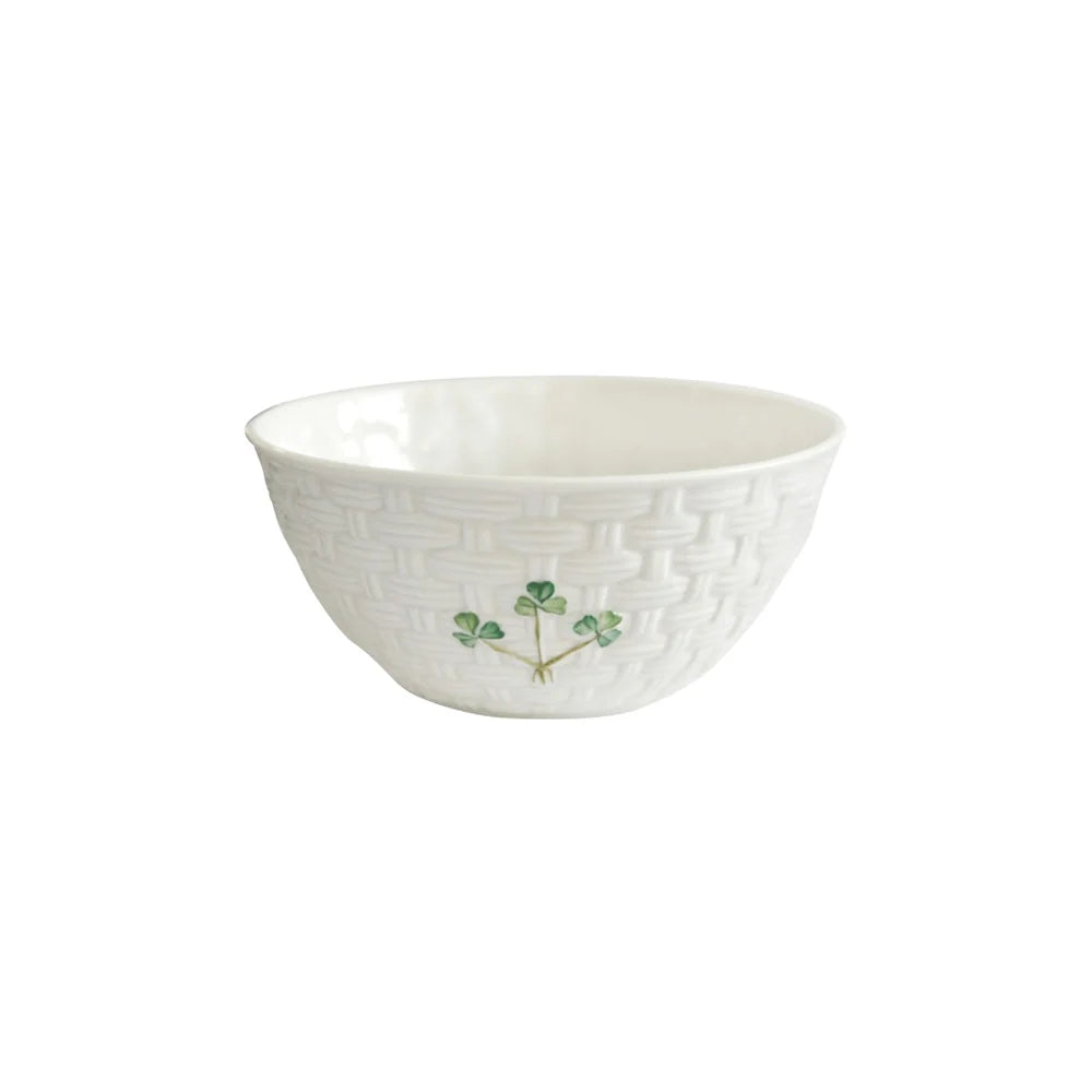 Handcrafted Belleek Classic Shamrock Tableware Bowl