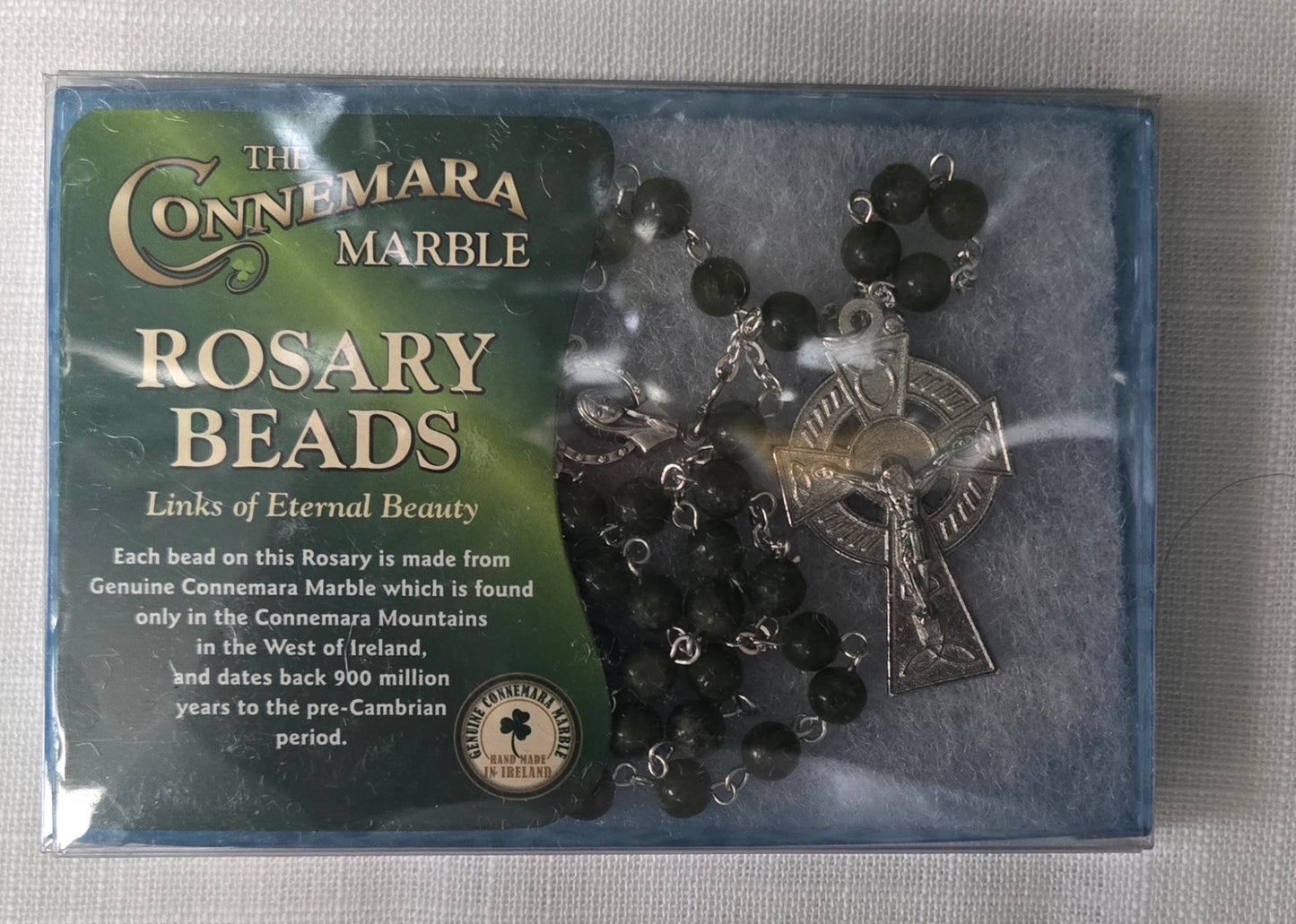Connemara Marble Shamrock Rosary