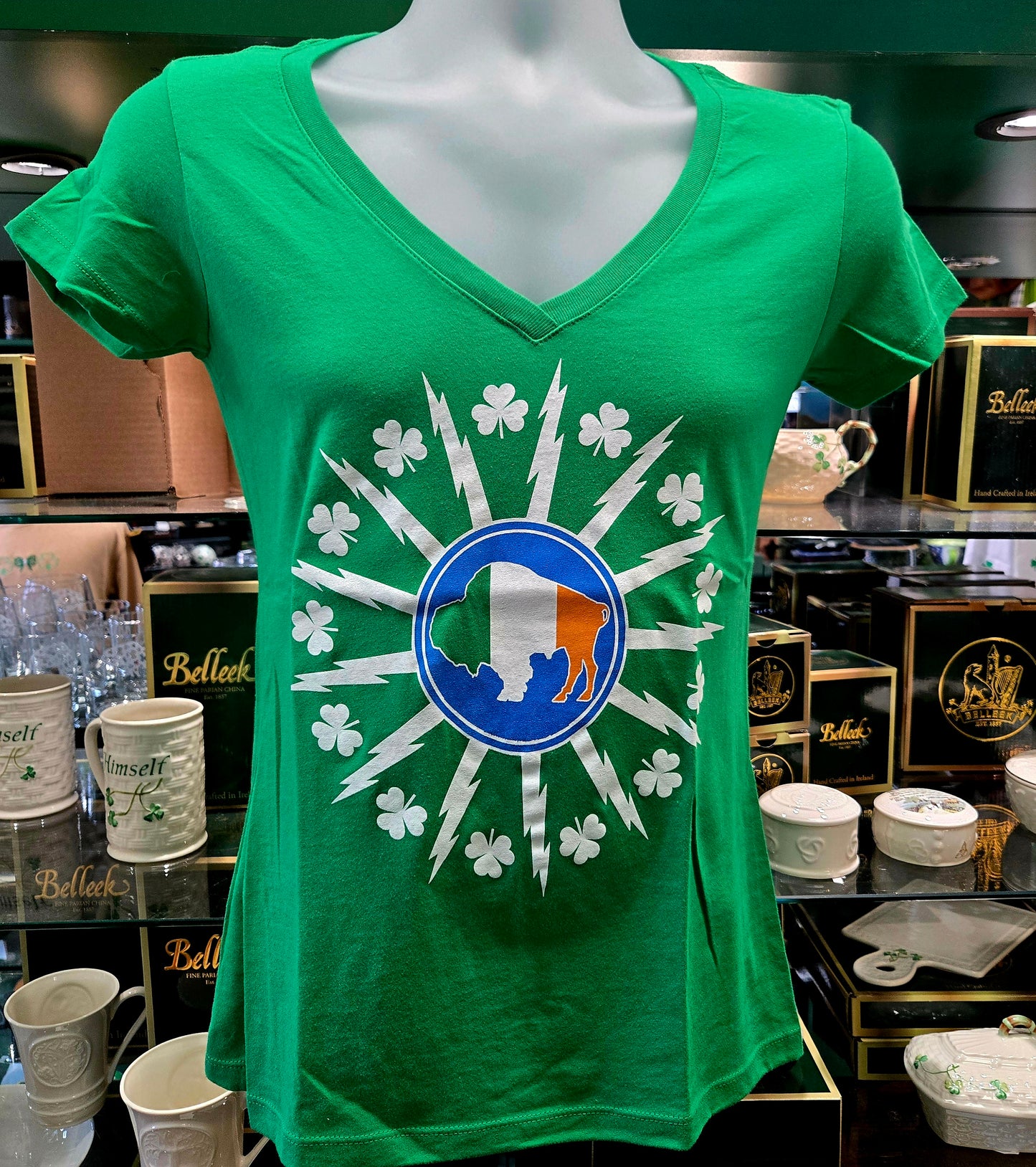 Tri Color Buffalo Flag-Women's V Neck