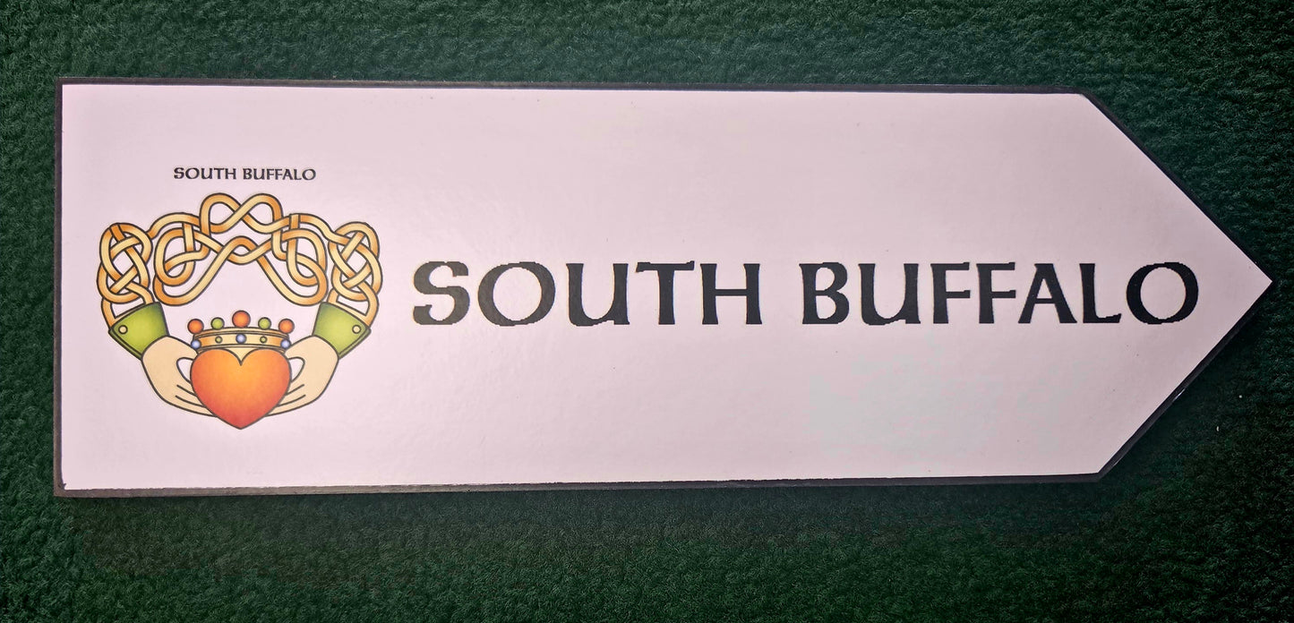 South Buffalo Wooden Road Sign