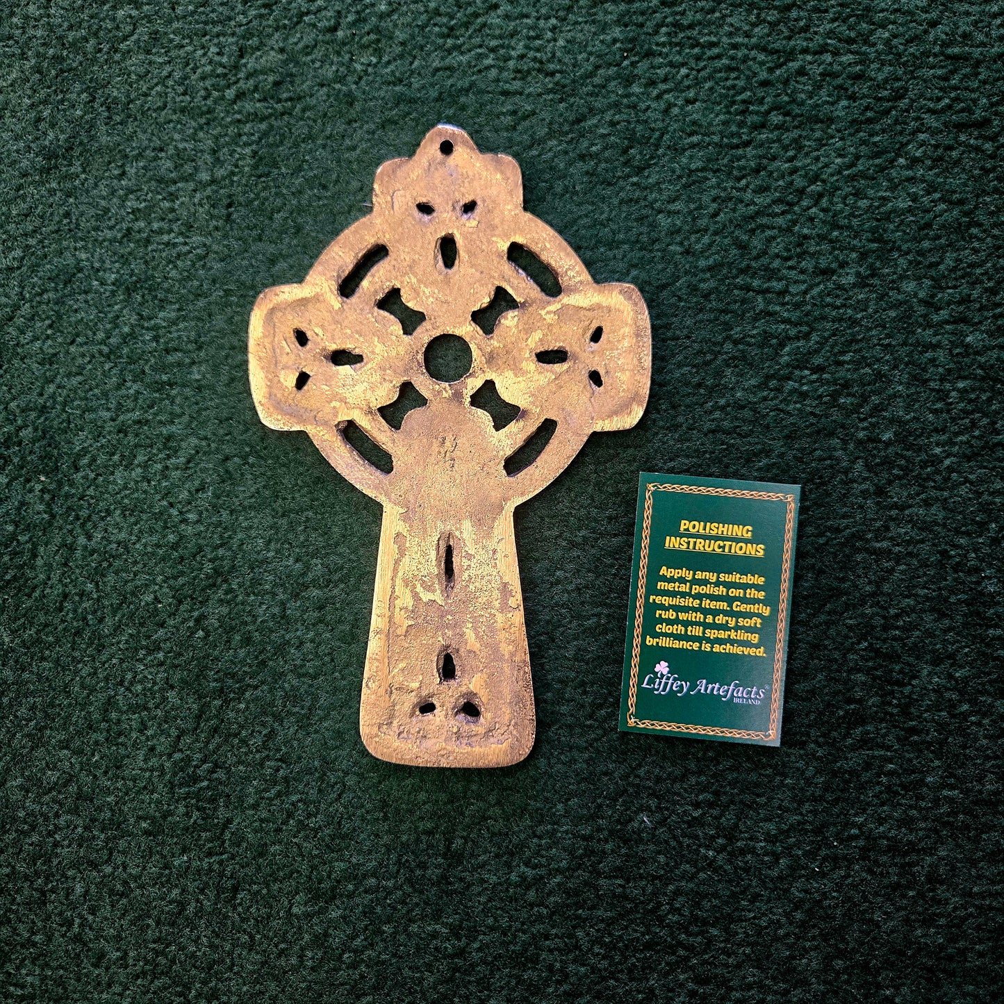 Brass Celtic Cross with Trinity Cut Outs