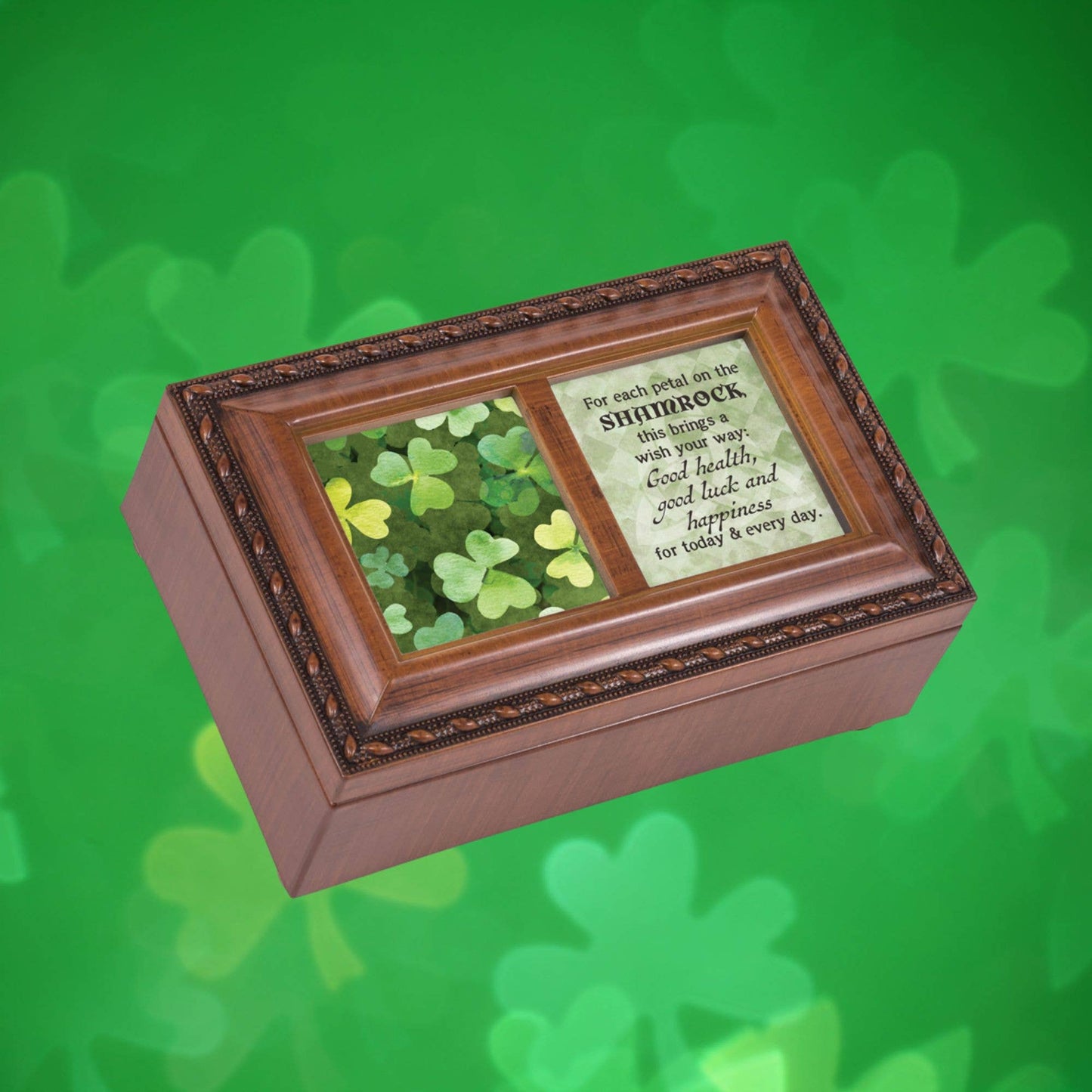 Shamrock Health Luck Happiness Music Box