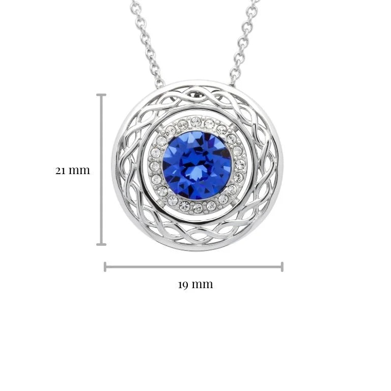 Shanore Round Sapphire Celtic Pendant