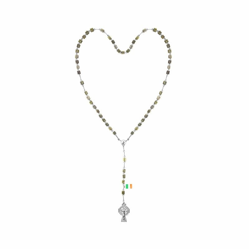 CONNEMARA MARBLE FULL ROSARY WITH SQUARE BEADS