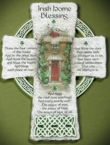 Irish home blessing cross-resin