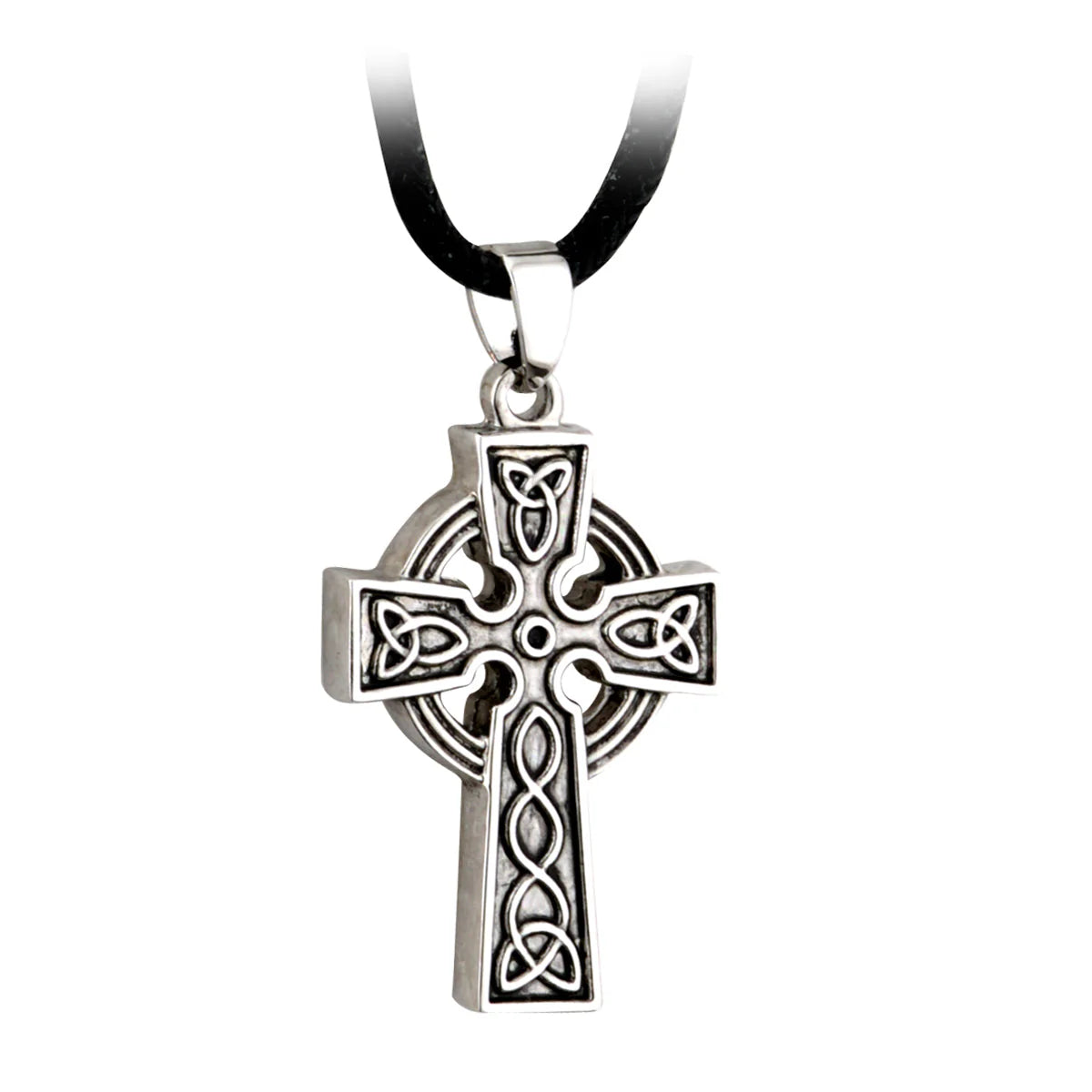Solvar Rhodium Plated Antiqued Celtic Cross Pendant