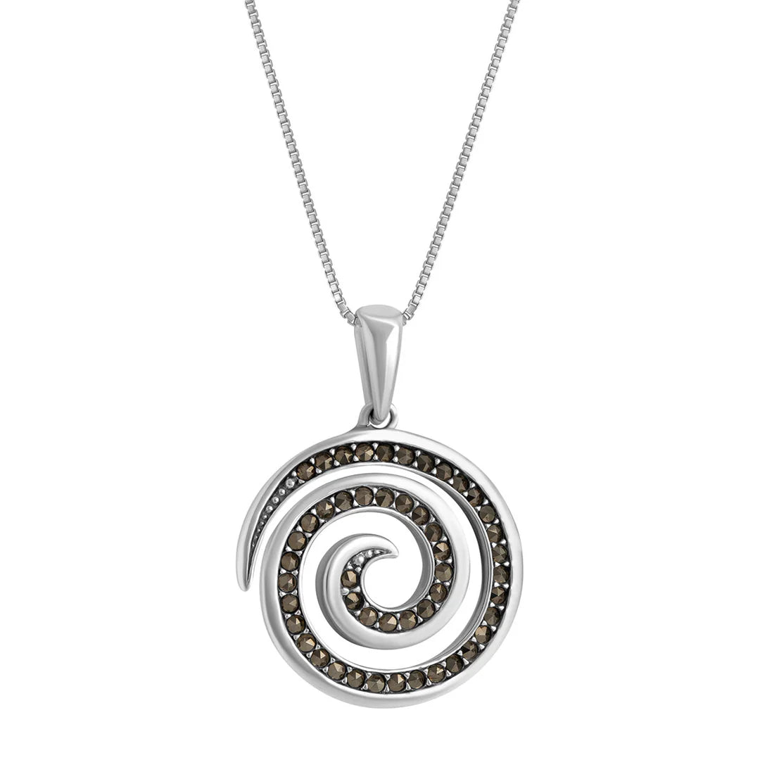 Sterling Silver Marcasite Celtic Spiral