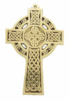Brass Celtic Cross with Cut Out Sun