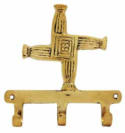 Liffey Artefacts Brass St. Brigid's Cross Key Rack