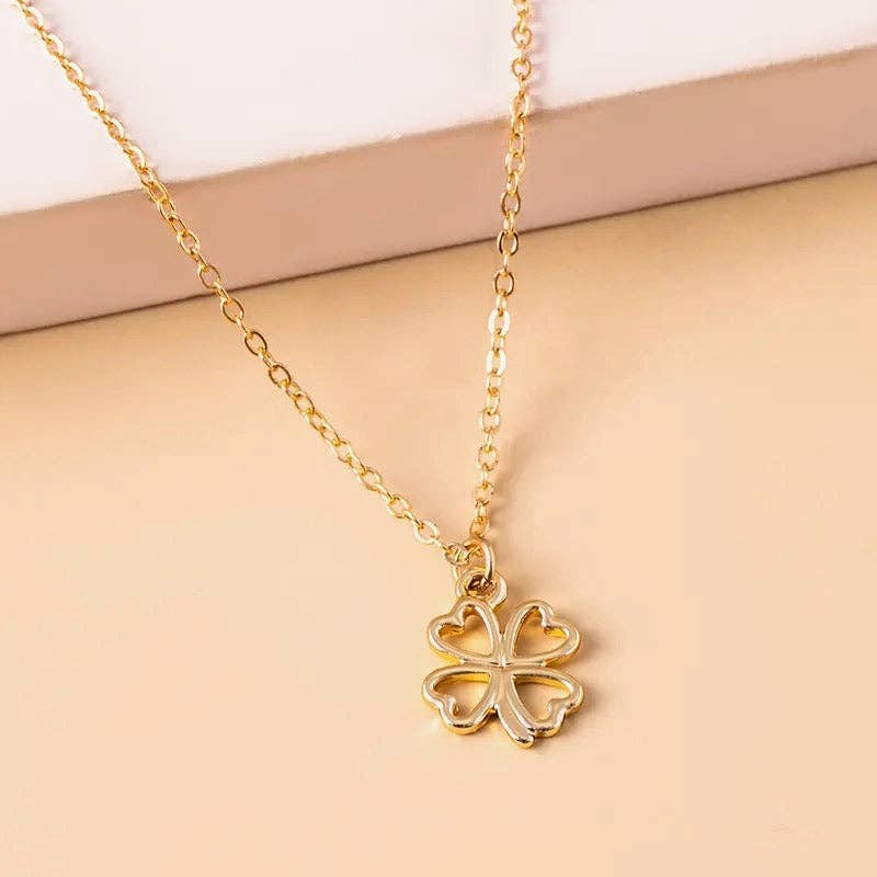 Kate Tuesday Gold Shamrock Dainty Necklace