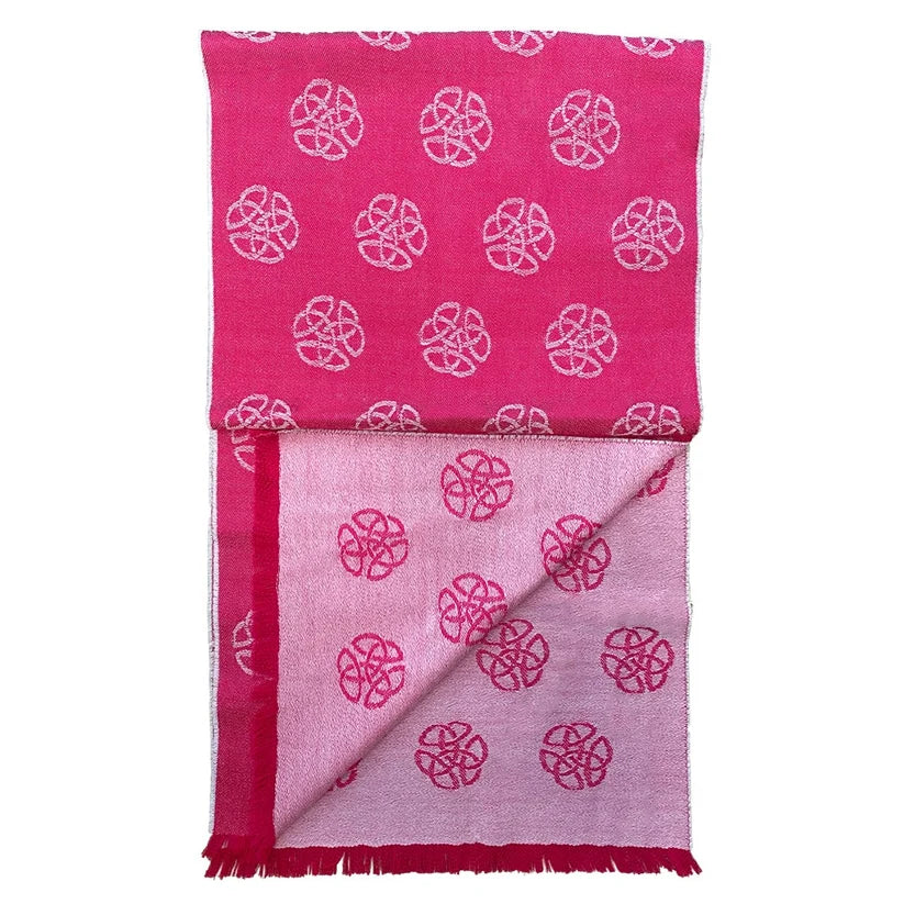 Patrick Francis Celtic Knot Wool Scarf in Magenta