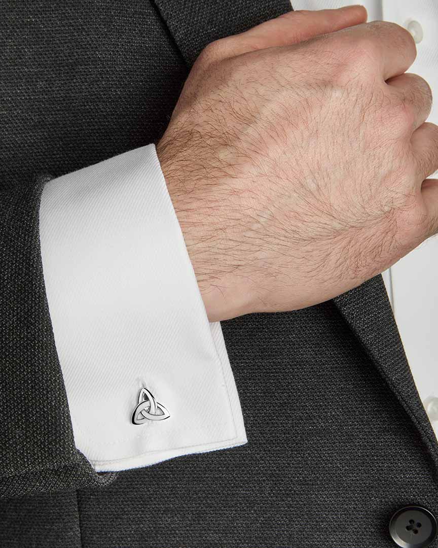 Solvar Sterling Silver Trinity Cuff Links