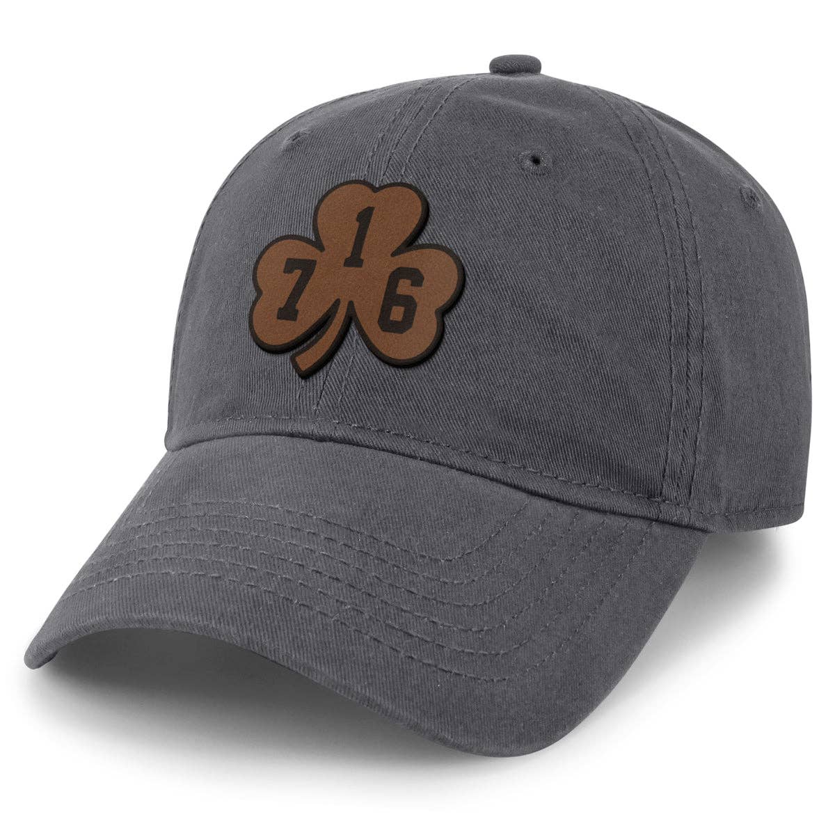Buffalo 716 Shamrock Leather Patch Dad Hat