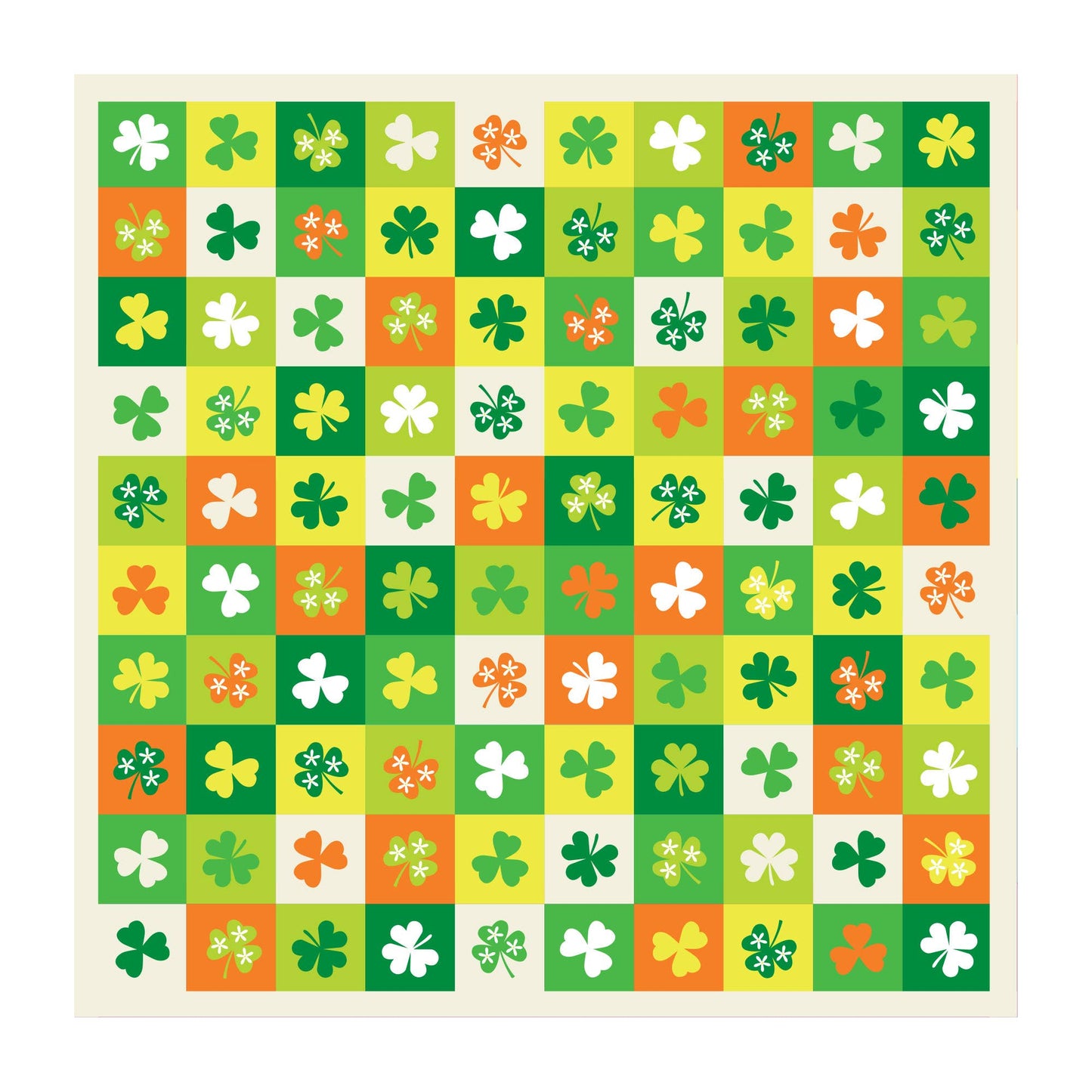 Checker Shamrock 35" x 35" Square Silk Feel Scarf