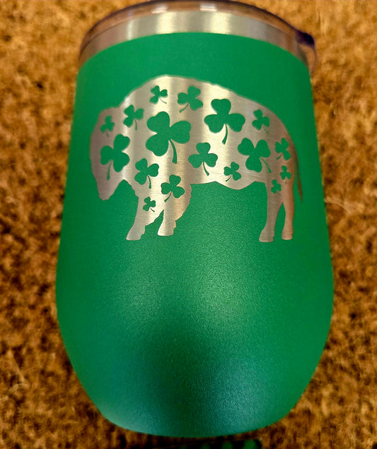 Buffalo Shamrock Etch Insulated-12 oz