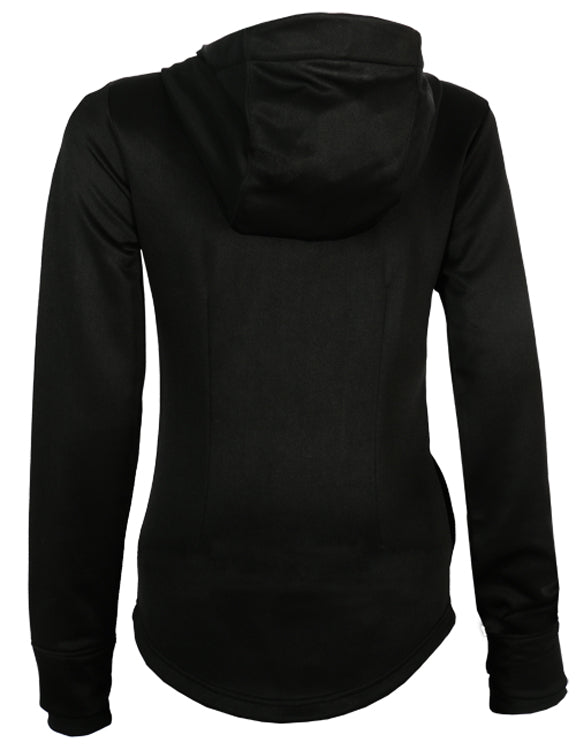 Ladies triskele Side Zip Hoody-Black Poly Cotton