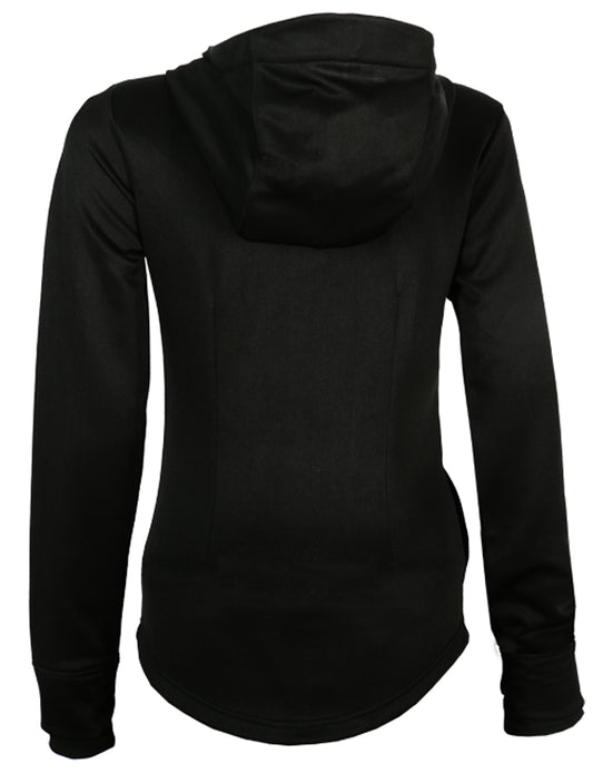 Ladies triskele Side Zip Hoody-Black Poly Cotton