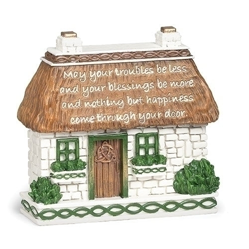 4"H IRISH HOME BLESSING PLAQUE WOODCUT FINISH