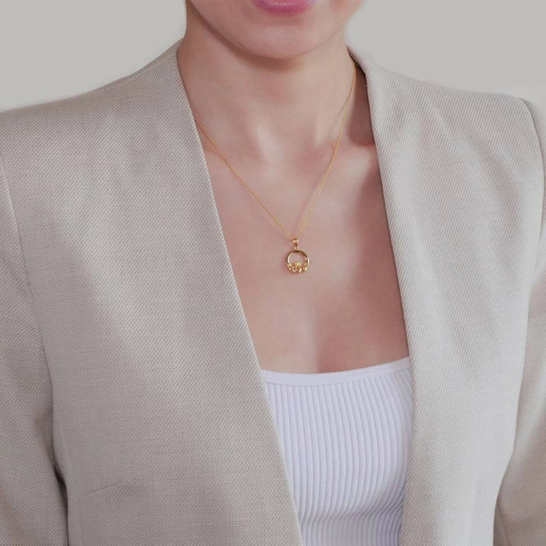 Shanore 14K Gold Vermeil Claddagh Necklace