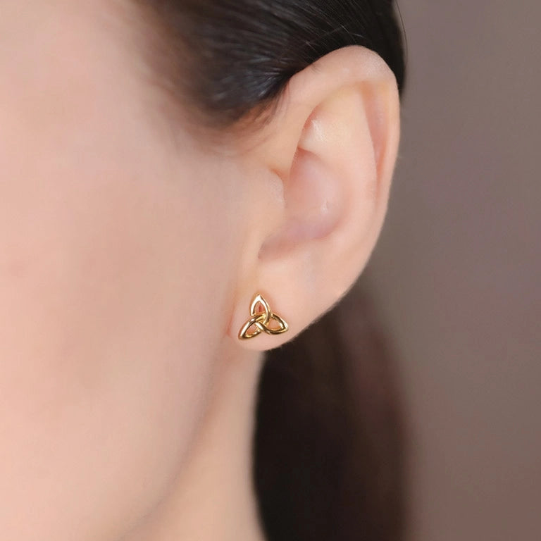 Shanore 14KT Gold Vermeil Stud Trinity Knot Earrings