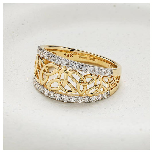 14kt Gold Lab Diamond Celtic Ring