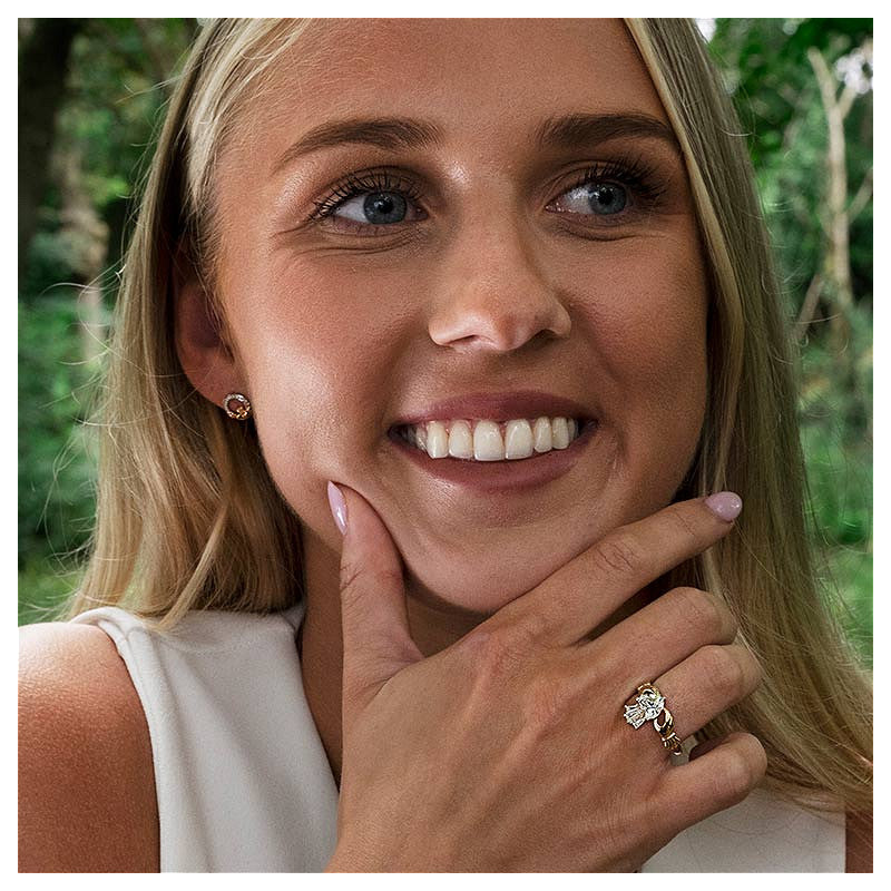 14kt Gold Lab Diamond Claddagh Ring