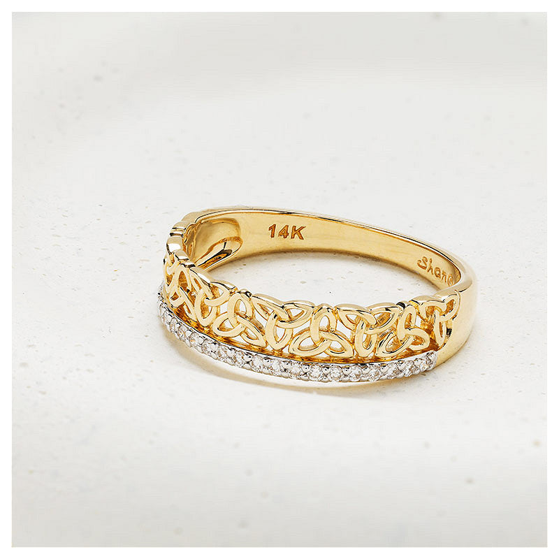 14kt Gold Lab Diamond Trinity Ring