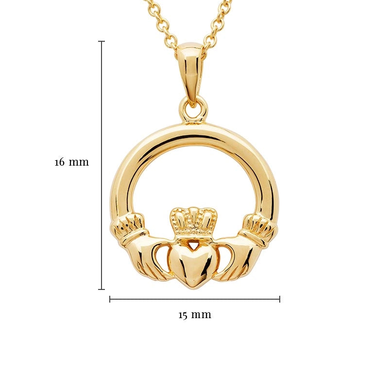 Shanore 14K Gold Vermeil Claddagh Necklace