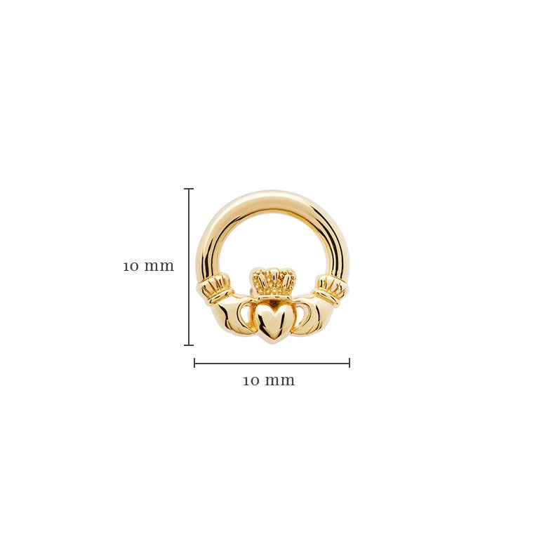 Shanore 14KT Gold Vermeil Stud Claddagh Earrings