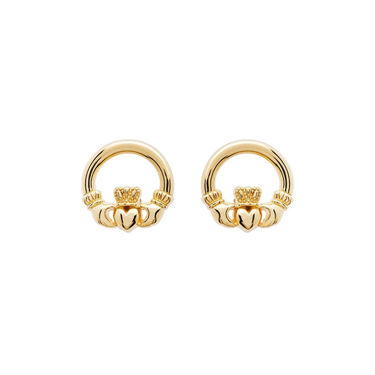 Shanore 14KT Gold Vermeil Stud Claddagh Earrings