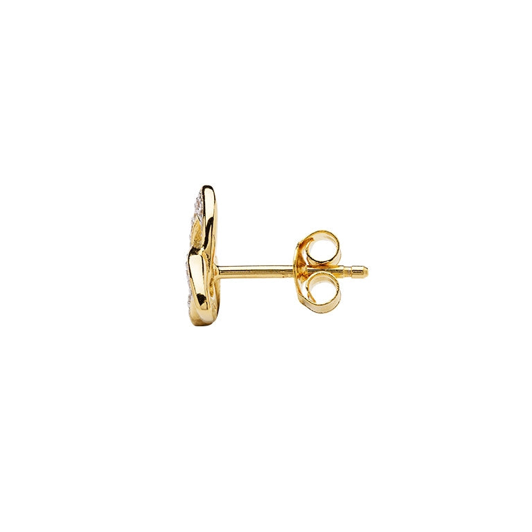 Shanore 14KT Gold Vermeil Stud Trinity Knot Earrings Adorned with White Cubic Zirconias