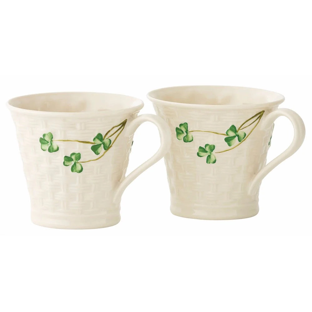 Belleek Basketweave mugs-set of 2