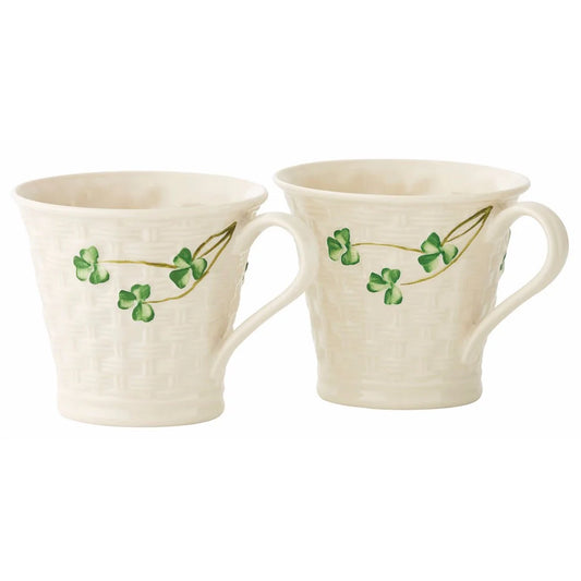 Belleek Basketweave mugs-set of 2