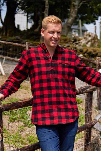 Lee Valley Red/Black Flannel Grandfather Shirt