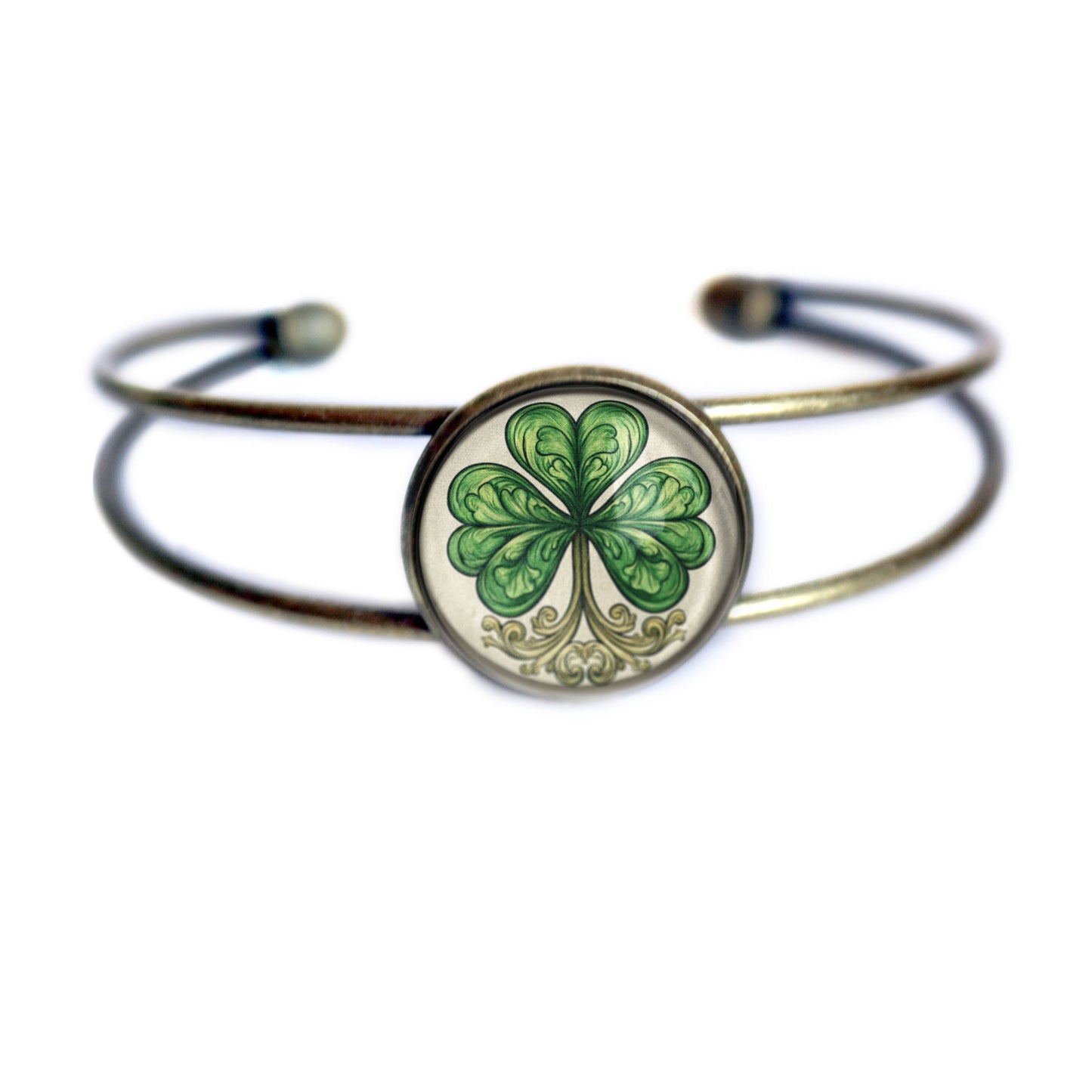 Classic Shamrock St Patrick's Day Cuff Bracelet