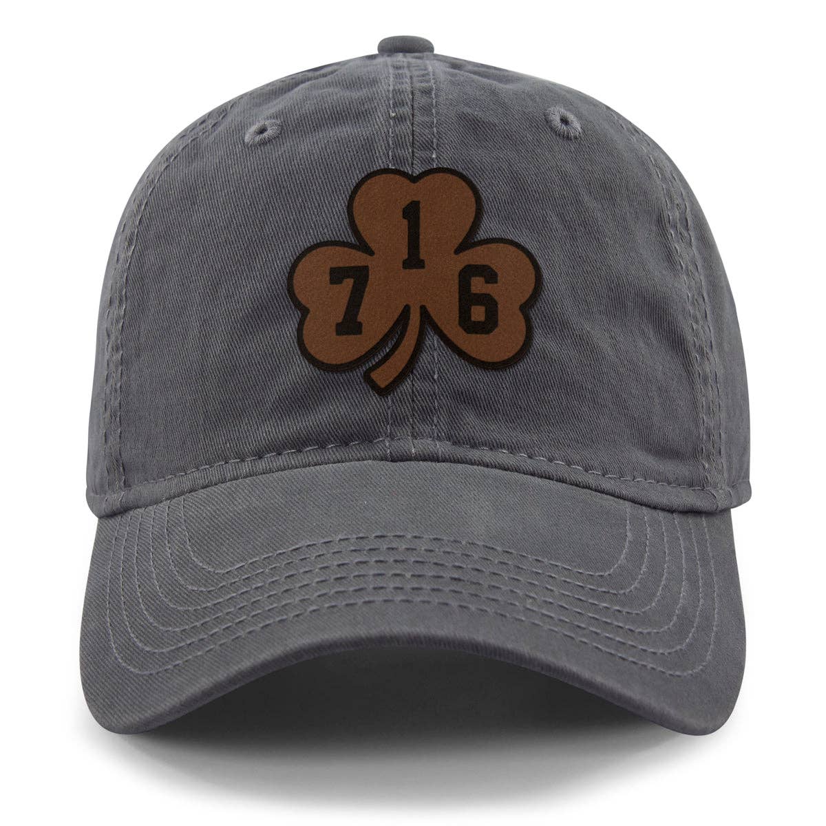 Buffalo 716 Shamrock Leather Patch Dad Hat