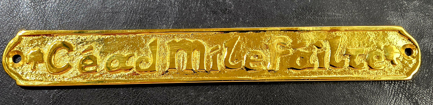 Liffey Artefacts Cead Mile Fáilte Brass Sign