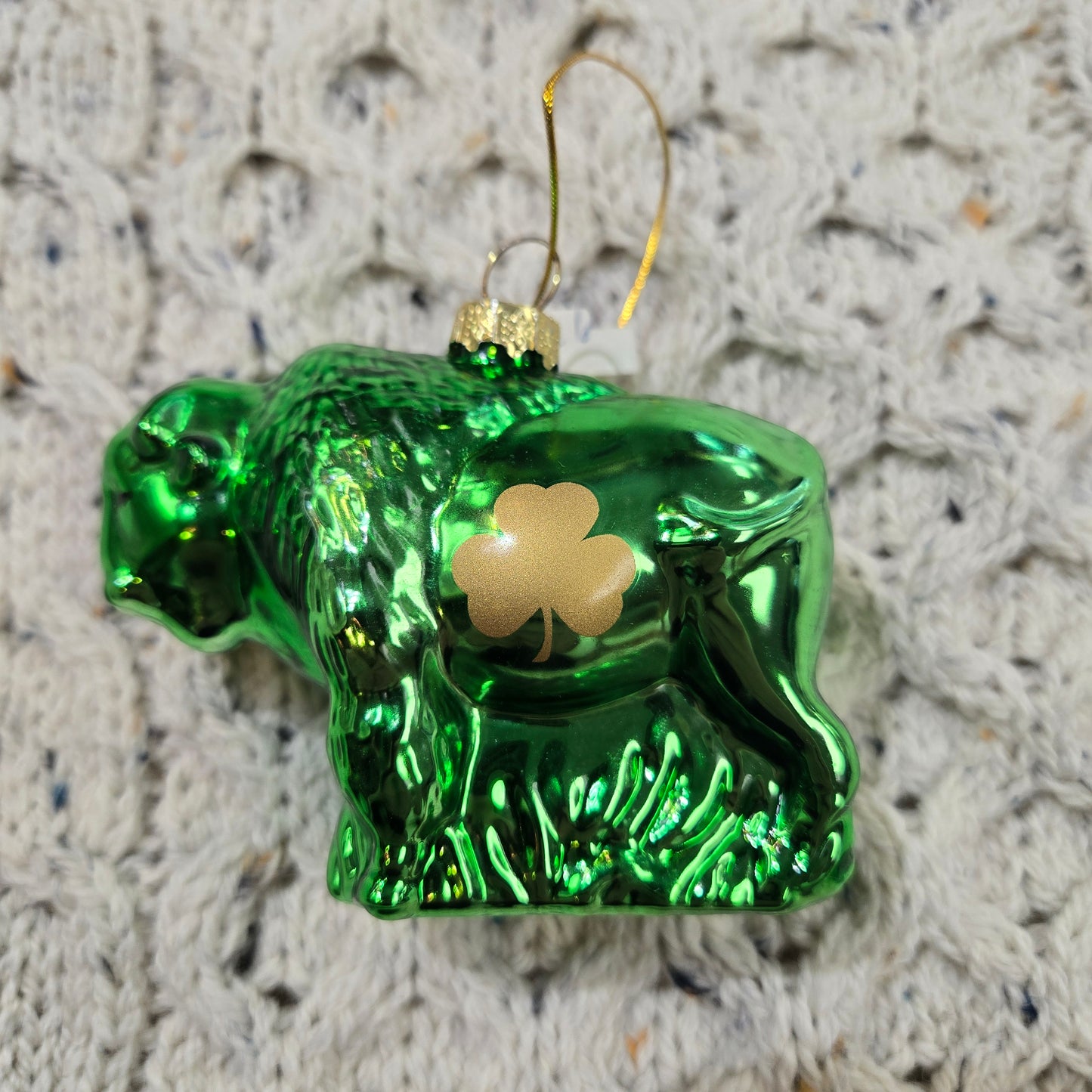 Buffalo Shamrock Glass ornament