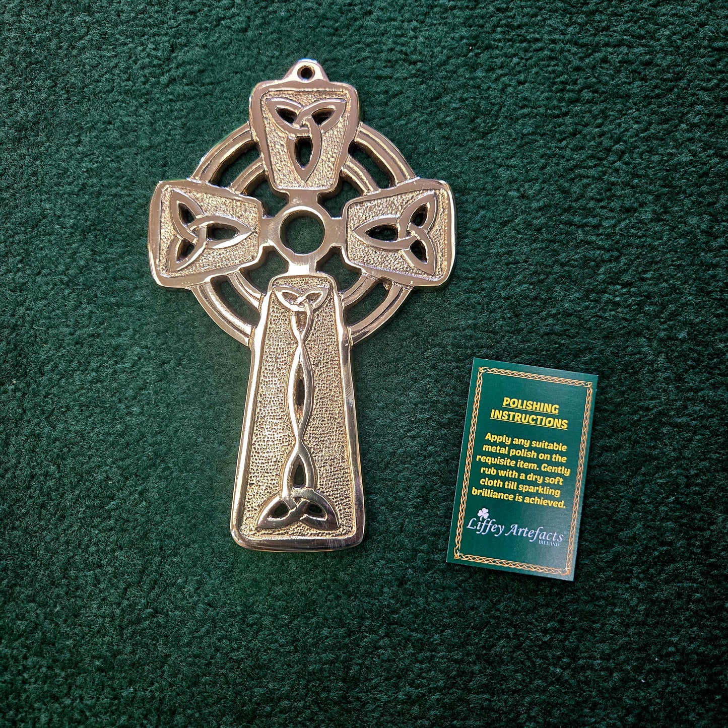 Brass Celtic Cross with Trinity Cut Outs