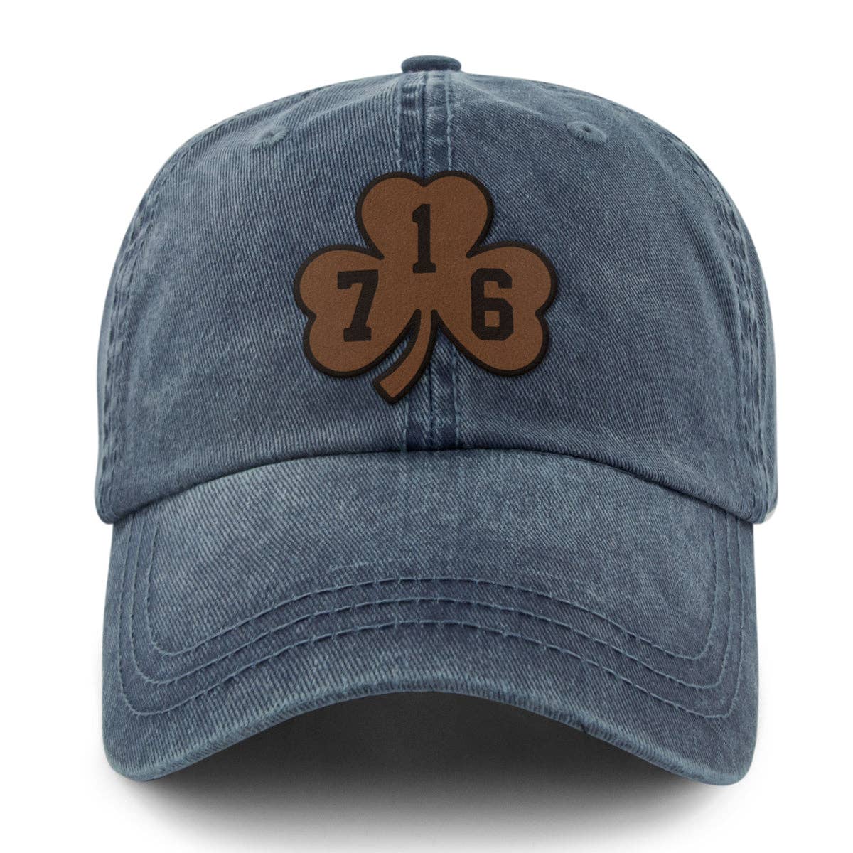 Buffalo 716 Shamrock Leather Patch Dad Hat