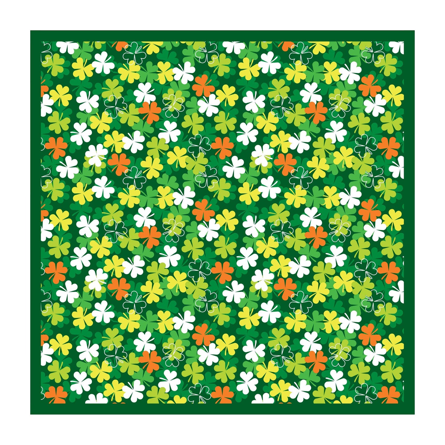 Multi Shamrock 35" x 35" Square Silk Feel Scarf