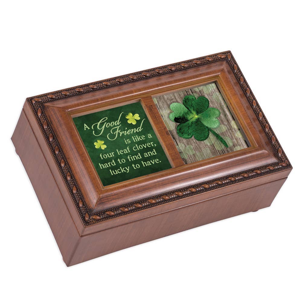 A Good Friend Four Leaf Clover Jewelry Box