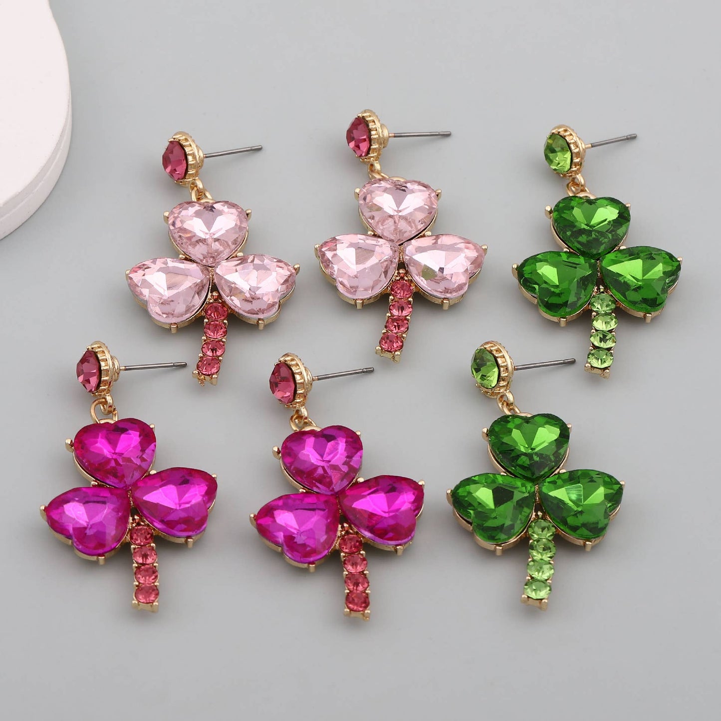 St. Patrick's Day Clover Drop Earrings Gift