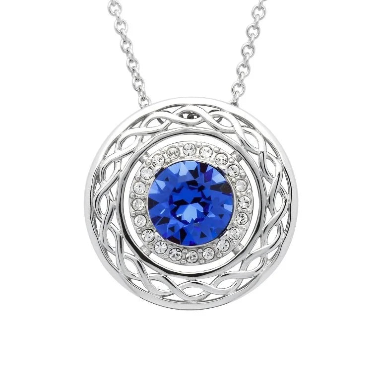 Shanore Round Sapphire Celtic Pendant