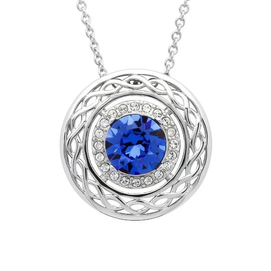 Shanore Round Sapphire Celtic Pendant