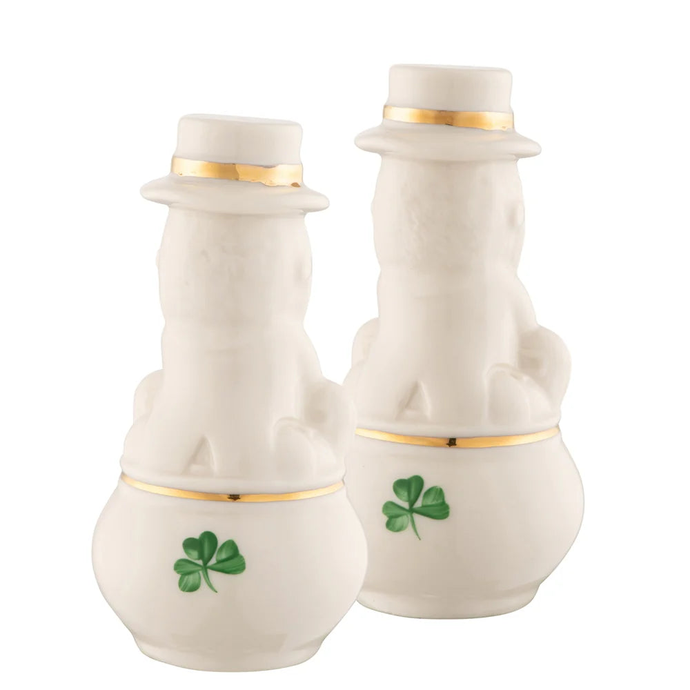 Belleek Leprechaun Salt & Pepper Shakers